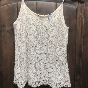 Embellished Lace Tank Top